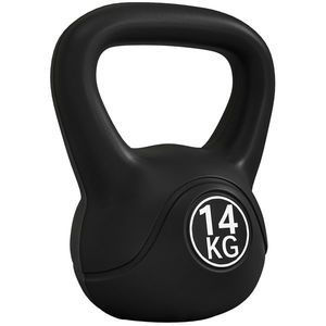 HOMCOM Kettlebell 14 kg, ganteră cu mâner ergonomic, bilă, musculație, antrenament, 27 x 21 x 31 cm negru | Aosom Romania imagine