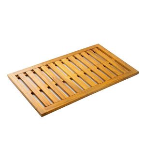 Outsunny Covoraș de Duș din Lemn de Acacia 91x51 cm Covoraș Antiderapant pentru Baie Spa sau Piscină Natural | Aosom Romania imagine