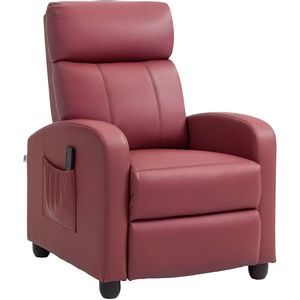 HOMCOM Fotoliu de Masaj cu 8 Moduri, 5 Intensități, Suport pentru Picioare și Telecomandă, 68x88x98 cm, Roșu | Aosom Romania imagine