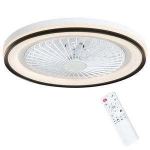 HOMCOM Ventilator de Tavan cu Iluminare RGB 6 Viteze Motor Reversibil și Telecomandă Putere 48, 5W Ø48x13 cm Alb | Aosom Romania imagine