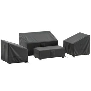 Outsunny Huse pentru Mobilier de Grădină 4 Piese, Impermeabile, Negru | Aosom Romania imagine