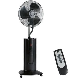 HOMCOM Ventilator de Podea 3 în 1 Oscilant cu Nebulizator de Apă, Telecomandă și Timer 9h, 45x38x130 cm, Negru | Aosom Romania imagine