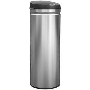 HOMCOM Coș cu senzor de 50 de litri cu funcție Soft-Close, coș de gunoi fără atingere din oțel inoxidabil pentru bucătării higienice, birouri, culoare argintie | Aosom Romania imagine