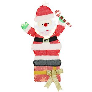 Outsunny Moș Crăciun luminos de 90 cm cu 97 LED-uri alb cald, decorațiune de Crăciun pentru interior și exterior | Aosom Romania imagine