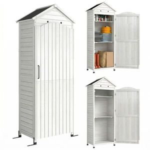 Outsunny Căsuță de Grădină din Lemn, Depozit cu Rafturi Reglabile și Acoperiș Zincat | Aosom Romania imagine