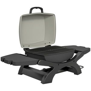 Outsunny Grătar electric de exterior 2300W, grătar de masă portabil cu grile emailate, rafturi laterale, negru | Aosom Romania imagine