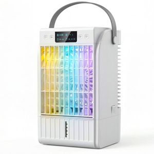 HOMCOM Ventilator de birou cu lumină RGB, nebulizator și umidificator cu 4 viteze, rezervor de apă de 1, 5 L, Alb | Aosom Romania imagine