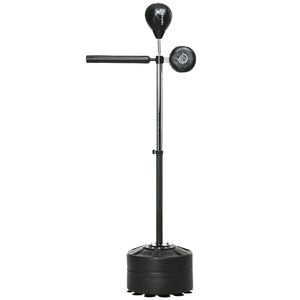 SPORTNOW Minge de box reglabilă pe înălțime, rotativă 360°, incl. bandaje pentru box, Negru, 80, 5 x 48 x 163-205 cm | Aosom Romania imagine