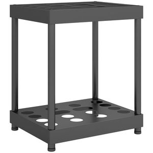 Outsunny Organizator pentru unelte de grădină, suport pentru unelte 16 compartimente pe 2 niveluri 42 x 33 x 50 cm negru | Aosom Romania imagine