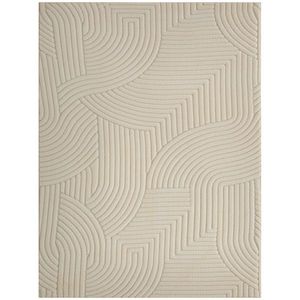 HOMCOM Covor living 160 x 120 cm, covor pufos cu model geometric, gros și antiderapant, crem | Aosom Romania imagine