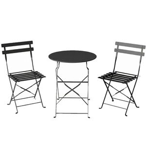 Outsunny Set Bistro Exterior, Mobilier Pliabil cu Masă și 2 Scaune, Negru | Aosom Romania imagine