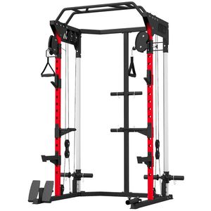 SPORTNOW Stație de antrenament Power Rack 900 kg Scripete dublu reglabil 19 niveluri Home gym complet pentru antrenament de forță Negru | Aosom Romania imagine