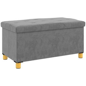 HOMCOM Banc de depozitare capăt de pat pliabil volum 67 L capacité de charge 120 kg avec couvercle 76L x 38l x 38H cm gris | Aosom Romania imagine
