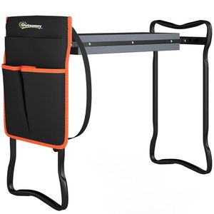 Outsunny Taburet de grădină pliabil cu pernă EVA Scaun de grădină cu geantă pentru unelte la talie Sarcină 150kg | Aosom Romania imagine