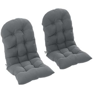 Outsunny Set de 2 perne pentru scaun Adirondack cu prinderi sigure, design capitonat moale și gros, gri | Aosom Romania imagine