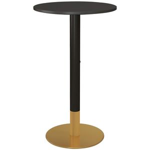 HOMCOM Masă de bar rotundă masă bistro masă de bucătărie stil contemporan cadru din oțel dim. 60L x 60l x 102H cm negru | Aosom Romania imagine