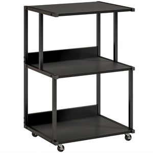 HOMCOM Suport pentru Imprimantă cu 3 Niveluri, Tavă Industrială Metalică pentru Birou, Negru | Aosom Romania imagine