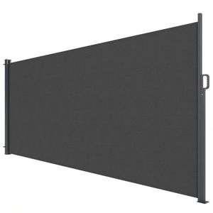 Outsunny Paravan Lateral Retractabil Impermeabil și UV50+, din Aluminiu, Oțel și Poliester, 420x185 cm, Gri Închis | Aosom Romania imagine