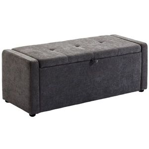 HOMCOM Pouf, taburet, suport pentru picioare, ladă depozitare, design modern | Aosom Romania imagine