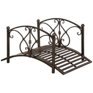 Podet de Gradina Outsunny Vintage din Metal, cu Elemente Florale, Bronz 99x68x53cm | Aosom Romania imagine