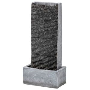 Outsunny Fântână 2 niveluri pentru grădină cu iluminare LED, pompă, aspect granit 37, 5 x 22 x 80 cm | Aosom Romania imagine