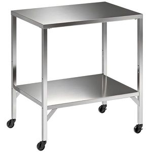 Outsunny Cărucior pentru grătar Masă de pregătire exterior cu blat de lucru și roți Oțel inoxidabil 85x60x92cm Argintiu | Aosom Romania imagine