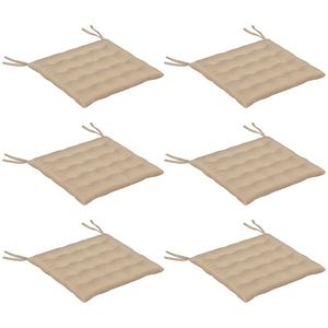 Outsunny Set de 6 Perne pentru Scaune de Dining 40x40 cm 6 Bucăți Perne pentru Scaune de Grădină Matlasate cu Benzi Kaki | Aosom Romania imagine