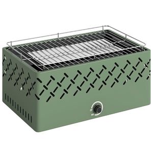 Outsunny Grătar Portabil pe Cărbune cu Ventilator Integrat pentru Exterior, Verde Deschis | Aosom Romania imagine