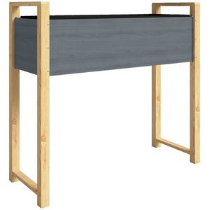 Outsunny Pat de grădină pătrat cu picioare, pat de grădină ridicat, 4 orificii de drenaj și țesătură nețesută, 98 x 37 x 90 cm, gri | Aosom Romania imagine