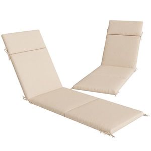Outsunny Set de 2 perne pentru șezlong, pernă de soare cu 6 prinderi, rezistență UV, 183x53, 5x6, 5cm, crem | Aosom Romania imagine