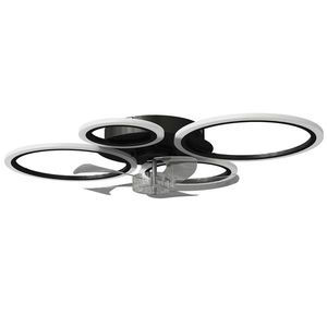 HOMCOM Ventilator de tavan cu lumină și telecomandă, Ventilator LED de tavan 77 cm cu 3 culori de lumină, 6 trepte, temporizator | Aosom Romania imagine