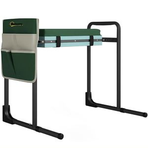 Outsunny Perna și scaun pentru genunchi de grădină, capacitate 150 kg, taburet de grădină cu zonă genunchi căptușită, picioare din oțel extensibile | Aosom Romania imagine