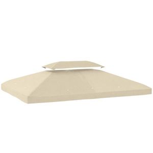 Outsunny Prelată de Schimb 4x3 m cu Acoperiș Dublu, Orificii de Drenaj și Protecție UV Doar Prelată NU Include Cadru Alb Cremă | Aosom Romania imagine