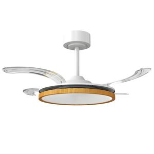 HOMCOM Ventilator de tavan cu lumină LED 80 W motor DC reversibil telecomandă 6 viteze temporizator Ø95 cm lemn natural | Aosom Romania imagine