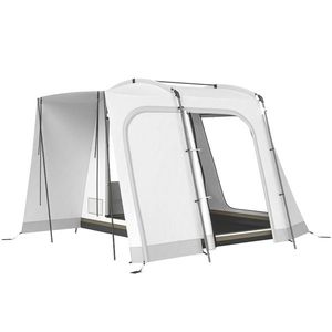 Outsunny Cort hayon pentru 2-4 persoane, 320 x 280 x 205 cm, cort auto 2 în 1 impermeabil, cort tip tunel cu 4 uși, fereastră, prelată pentru podea | Aosom Romania imagine