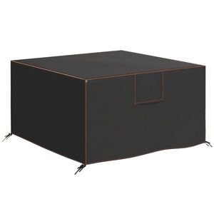 Outsunny Husă de protecție pentru mobilier de grădină rezistentă la iarnă, impermeabilă, anti-UV, material Oxford 420D 125x125x74cm Negru | Aosom Romania imagine