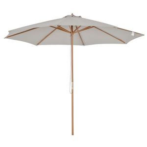 Outsunny Umbrelă de Grădină cu Șnur și Deschidere Reglabile, Ø300x250 cm, Gri | Aosom Romania imagine
