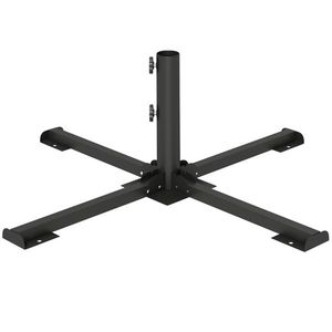 Outsunny Suport pentru umbrelă pliabil, diametru tijă 38 și 48 mm, suport în cruce pentru umbrele, gri închis | Aosom Romania imagine