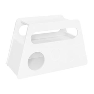 Măsuță laterală cu roți, colțuri rotunjite, mobilă, economisitoare de spațiu, pentru living și dormitor, 81x33x51, 5 cm, Albă imagine