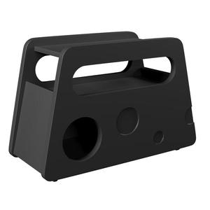 Măsuță laterală cu roți, colțuri rotunjite, mobilă, economisitoare de spațiu, pentru living și dormitor, 81x33x51, 5 cm, Negru imagine