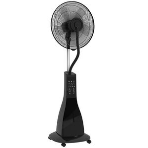 HOMCOM, Ventilator pe Picior, cu Pulverizare de Apă, Metal, ABS, 44.5 x 38.5 x 120 cm, Negru | Aosom Romania imagine