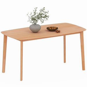 HOMCOM Masă de dining rectangulară pentru 6 persoane masă de bucătărie 150 cm din lemn masiv 150 x 80 x 76 cm lemn natural | Aosom Romania imagine