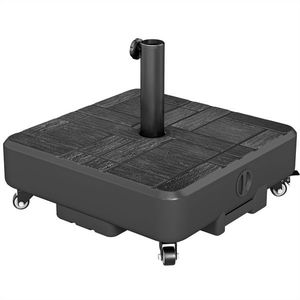 Outsunny Bază pătrată pentru umbrelă, suport umbrelă exterior cu roți Umplibil 35 kg Nisip sau 28 L Apă, 48 x 48 x 38, 5 cm, Negru | Aosom Romania imagine