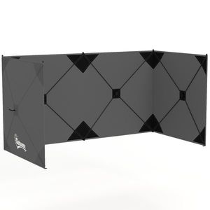 Outsunny Paravan pliabil pentru camping, paravan de intimitate cu cordoane de ancorare, cârlige pentru sol, geantă de transport pentru camping, grădină 480 x 120 cm Gri închis | Aosom Romania imagine