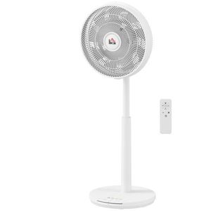 HOMCOM Ventilator de podea, Aer condiționat, 3 moduri, Afișaj LED, oscilant, material plastic, Alb | Aosom Romania imagine