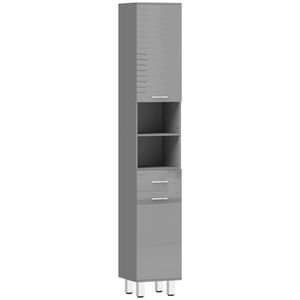 kleankin Dulap de baie, comodă pentru baie, cu rafturi și sertar, reglabil, Gri | Aosom Romania imagine