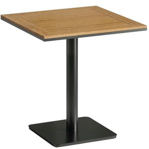 Outsunny Măsuță laterală 70 x 70 cm rezistentă la intemperii masă de grădină cu aspect lemn Bază lată, pătrată lemn natural | Aosom Romania imagine