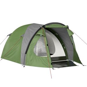 Outsunny Cort de Camping pentru 4 Persoane, 2 Camere, Ferestre și Uși, Preș de Sol, Cârlig în Tavan, 323x248x150cm, Verde | Aosom Romania imagine