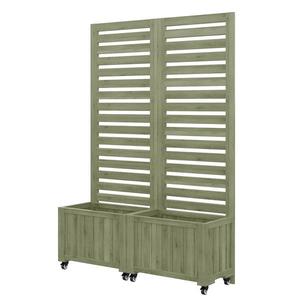 Ghiveci cu spalier, 2 jardiniere mari și 2 spalieri de grădină ca suport pentru plante cățărătoare, 102, 5x32x152, 5 cm, Verde imagine