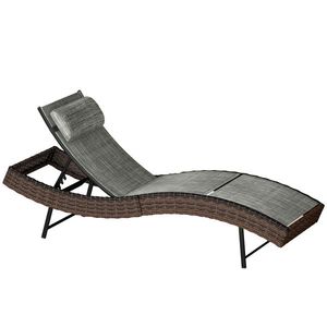 Outsunny chaise longue curbat | Aosom Romania imagine